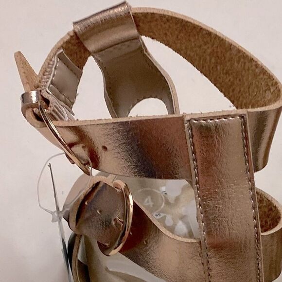 Cat & Jack Girls' Ellie Gladiator Sandals rose, gold metallic big girls size 4 - Picture 5 of 5